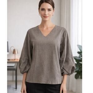Life Grey Top Balloon Sleeve S